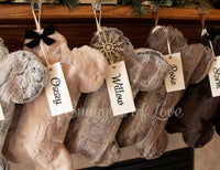 Personalized Taupe Fur Dog Christmas Stocking