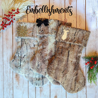 Personalized Taupe Fur Cat Christmas Stocking