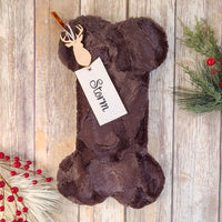 Personalized Brown Fur Dog Christmas Stocking