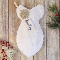 Personalized Ivory Fur Cat Christmas Stocking