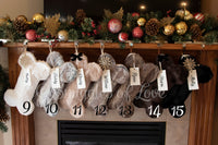 Personalized Black Fur Dog Christmas Stocking