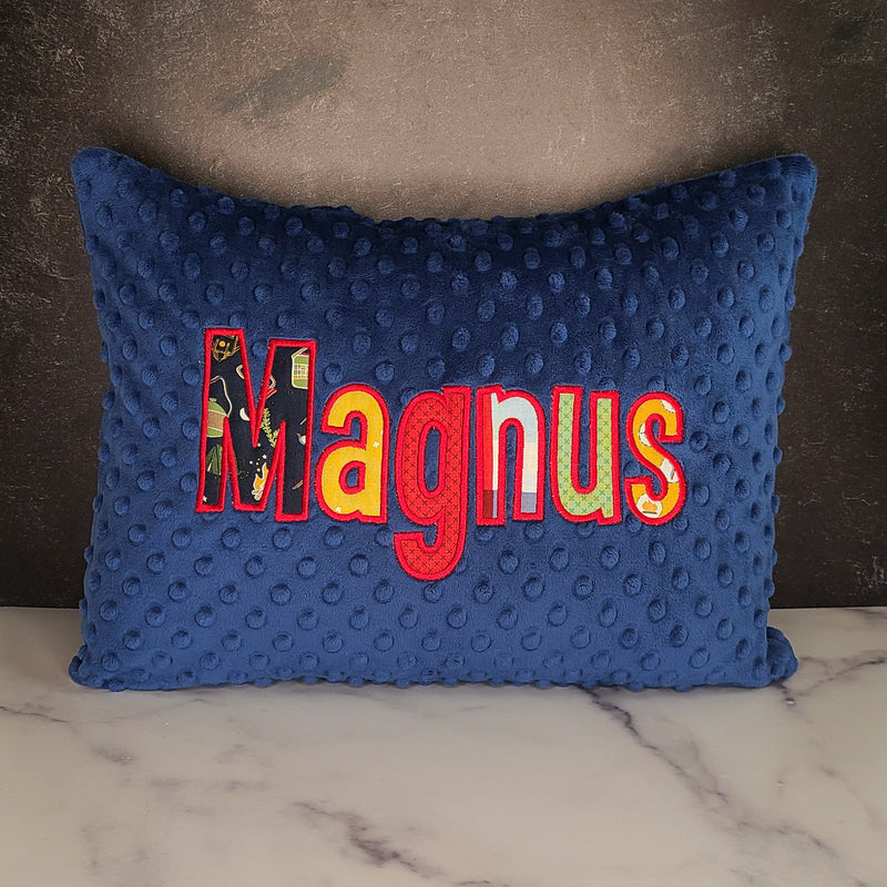 Personalized Blue and Red Western Name Pillow