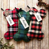 Personalized Red, Black, and Ivory Plaid Dog Christmas Stocking