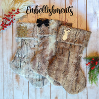 Personalized Tan Fur Dog Christmas Stocking