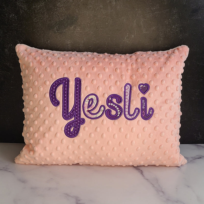 Personalized Pink and Purple Name Pillow