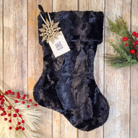 Personalized Black Fur Christmas Stocking