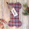 Personalized Red and Grey Plaid Dog Christmas Stocking